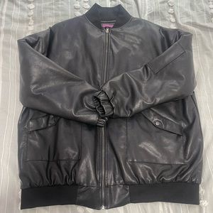 EDIKTED black bomber jacket faux leather XS